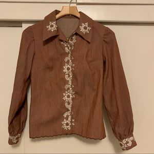 Embroidered Western Vintage Top
